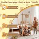 P-ZOONPE Stuffed Animal Storage, 36-inch Stuffed Animal Holder with Elastic Bands and Sign, Large Capacity Toy Organizer Storage Cage for Toddler Room, Playroom, Bedroom