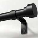 IFELS Heavy Duty Curtain Rods for Windows 66 to 120 Inch,1 Inch Adjustable Black Curtain Rod with Easy Installation and Modern Design,Decorative Long Drapery Rods with Metal Finials (A1,Black,30-120")