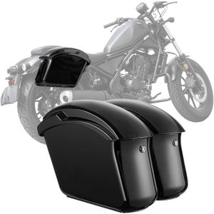 KEMIMOTO Upgraded Hard Saddlebags Impact-resistant 22L with Secure Locking Waterproof Saddle Bags Compatible with Cruiser Dyna Softail Cruiser CM300 Rebel Shadow Vulcan