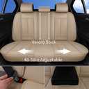 Coverado Universal Seat Covers Full Set, 5 Seats Universal Seat Covers for Cars, Waterproof NAPPA Leather Car Seat Covers with Head Pillow, Auto Protectors Fit for Most Sedans SUV Pick-up Truck, Beige