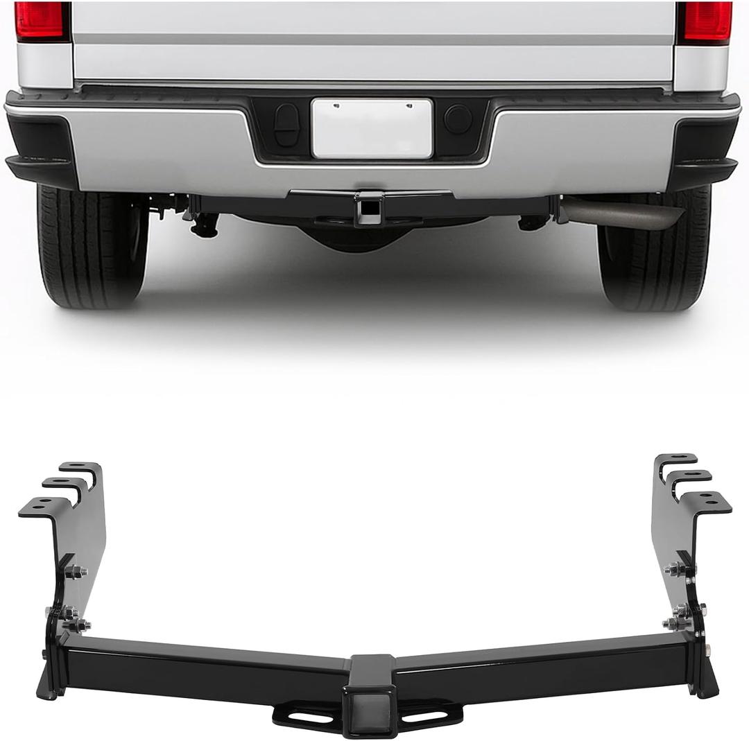 ECOTRIC Class 3 Trailer Hitch Compatible with 2014-2019 Chevy Chevrolet Silverado 1500 GMC Sierra 1500 W/ 2 Inch Receiver Steel Black Replace for 13301 Concealed Main Body