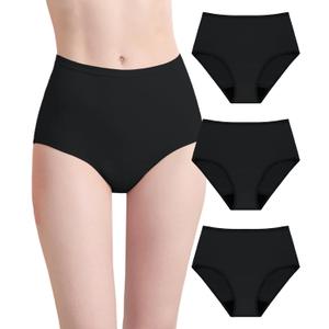 Incontinence Underwear for Women 56ml Washable Leak Proof 3 Pack (Black, XXXL)