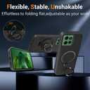 Compatible for Motorola Moto G Power 2025 5G Phone Case, Metal Ring Holder Kickstand/Stand Silicone Protective Cover Case for Moto G Power 5G (2025) - Black