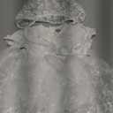 Toddler Baby Girl Long Sleeve Fall Dress Flower Lace Wedding First Birthday Baptism Christening Dresses with Hat Outfit,  Size 59 (0-3M), White Lace