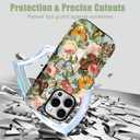 Compatible for iPhone 16 Pro Case Vintage Butterfly Rose Cute Aethetic Design for Women Girls [Compatible with Magsafe] Shockproof Anti-scratch Phone Case for iPhone 16 Pro, Retro Butterflies