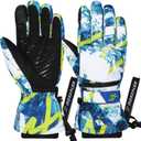 MORXPLOR Ski Snow Gloves for Men Women,3M Thinsulate Insulated Warm Winter Snowboard Windproof Winter Touchscreen Snowmobile Gloves for Cold Weather (GB White)
