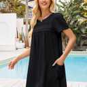 Bsubseach Women Swimsuit Coverup Swiss Dot Bathing Suit Swimwear Lace Trim Beach Dress Summer Sun Dresses Resort Wear (XXL)
