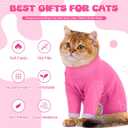Cat Pajamas for Cats Only, Sticky Hair Cat Clothes, Sphynx Hairless Cats Sweater, Recovery Suit After Surgery, Prevent Lost Hair Kitten Onesie Shirts Costumes Outfits for Pet Medium