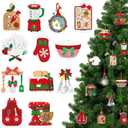 Kathfly 12 Pieces Christmas Kitchen Baking Ornaments Acrylic Kitchen Hanging Ornaments Chef Hat Apron Blender Toaster Oven Mitts Decoration Set with Rope for Christmas Tree Baking Themed Party