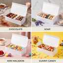 Sunnda Small Gift Boxes, 7 1/8" x 3 3/8" x 2", White, 40 Pack | Food Grade Cardboard, Standard 1 Lb. Candy Boxes, Ideal for Small Gifts