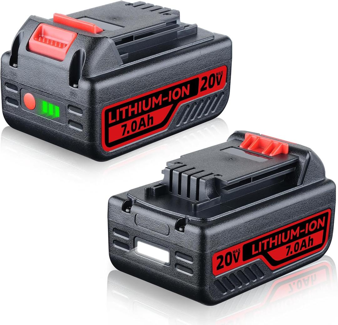 2Pack 7000mAh Replacement for Black and Decker 20V Battery Compatible with Black and Decker Battery 20V LB2X4020 LBXR20 LB20 LBX20 LBXR2020 LBX4020 LB2X4020-OPE LBXR20-OPE Li-ion