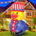 Leyndo 5 ft Patriotic Inflatable Duck 250th Anniversary 4th of July Inflatables Duck Outdoor Decoration for Independence Day Memorial Day Lighted Blow up 4th of July Decor for Parade Yard Lawn(1 Set)