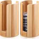 Suclain 2 Pcs Mason Jar Lid Organizer Bamboo Vertical Mason Jar Lid Storage Accessories Tumbler Lids Holder Cup Lids Organizer for Home Kitchen Countertop Cupboard(Only for Wide Mouth)