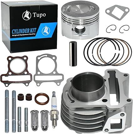 Tupo 47mm 49cc 50cc to 80cc Big Bore Cylinder Piston Ring Gasket Top End Rebuild Kit Compatible with GY6 4Stroke 139QMB JONWAY TAOTAO ZNEN Roketa ATV Moped GoKart 69mm Valves