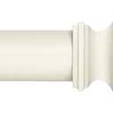 Ivilon Drapery Window Curtain Rod Set - Square Design 1 1/8 Rod. 72 to 144 Inch. Ivory/White