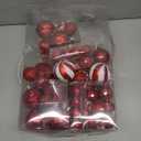 70 PCS Christmas Ball Ornaments, Assorted Shatterproof Christmas Tree Decorations, Seasonal Decorative Hanging Baubles Decor Set for Xmas/Holiday/Party, Glitter&Painting Ornament Set (Red)