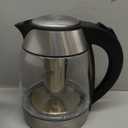 Chefman Electric Kettle with Temperature Control, 5 Presets LED Indicator Lights, Removable Tea Infuser, Glass Tea Kettle & Hot Water Boiler, 360 Swivel Base, BPA Free, Stainless Steel, 1.8 Liters