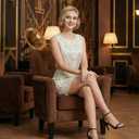 ELECLAND Women's 1920s Vintage Sequin Dress (S)
