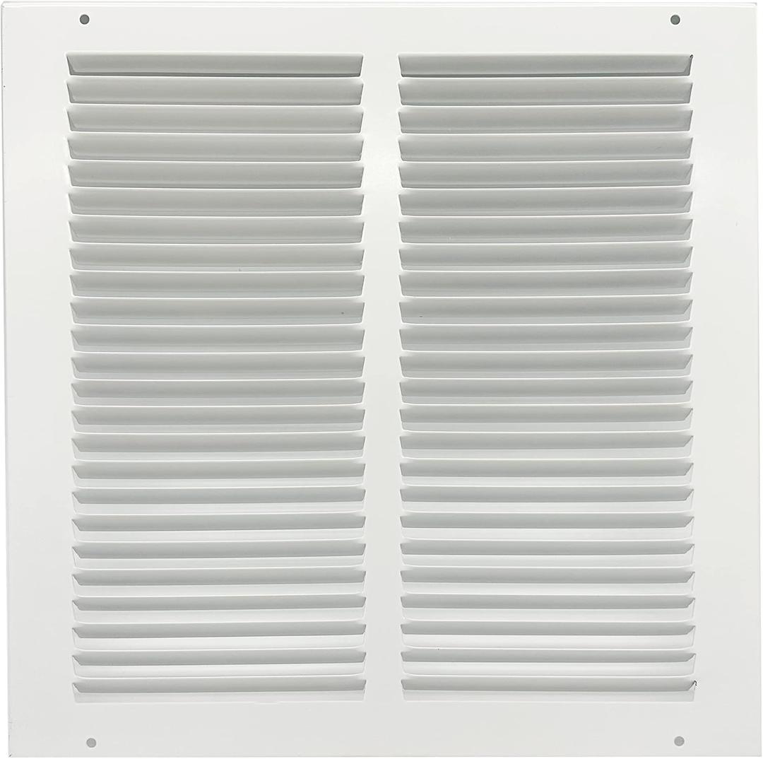 Rocky Mountain Goods Air Return Grille for 12"x12" Vent Opening - Heavy Duty Steel - Premium Finish - Includes Screws - Louvered Design - Paintable Vent Cover - Matte White - Consistent Air Flow