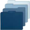 Whaline 24 Pack Dusty Blue File Folders Letter Size Gradient Blue File Pockets with 1/3 Cut Tab 8.9 x 11.6 Inch 4 Colors Documents Folders for Home Office Classroom Supplies