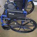 Drive Medical Blue Streak Wheelchair with Flip Back Desk Arms, Elevating Leg Rests Folding Outdoor Desk Length Arms,Alloy Steel 20 Inch Seat