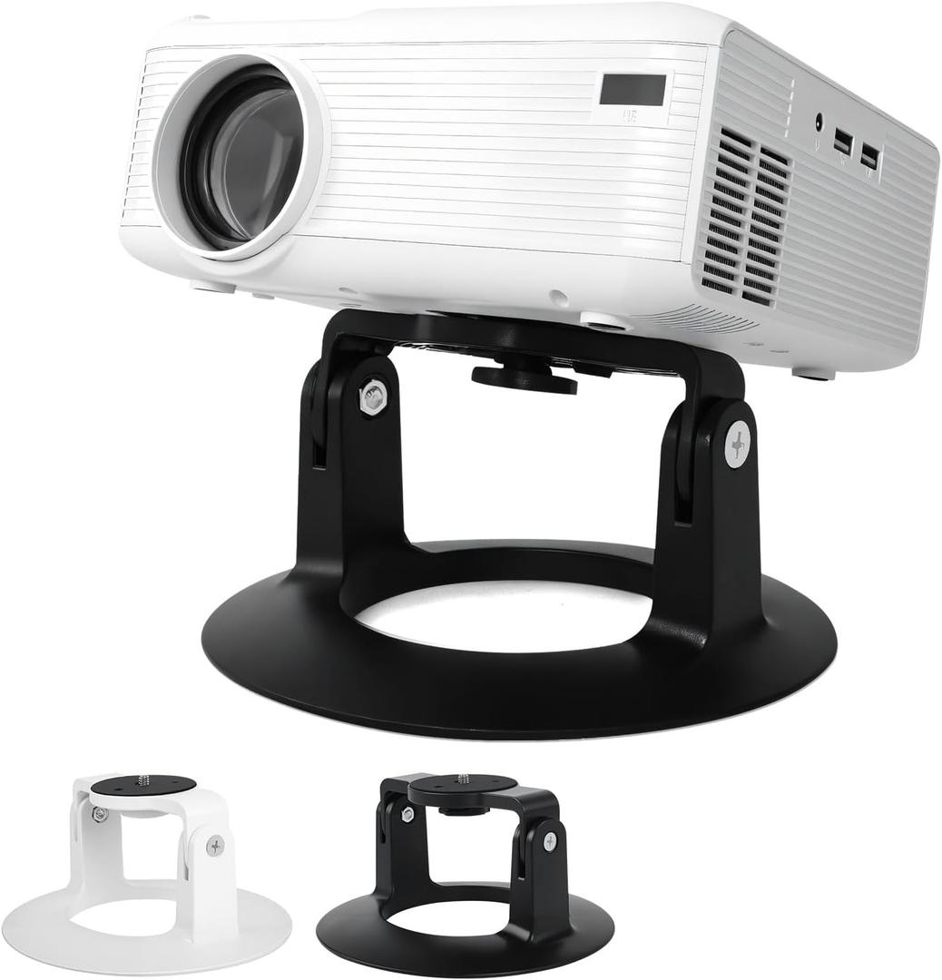 Projector Stand,1/4" Screw,Adjustable Stand with Easy Setup and 180-Degree Rotation for Most Projectors,Projectors Stand for Home and Office with Load 7.71 lbs height 3.54inch (Black)