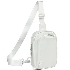 BAPHITY Small Sling Bag for Women and Men, Crossbody Bag Trendy, Fanny Packs Purses Chest Bag Small Backpack for Travel - White