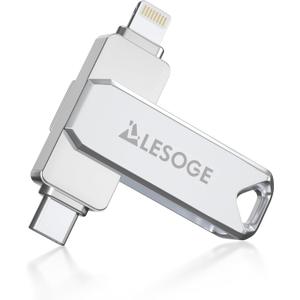 MFi Certified Flash Drive 256GB for iPhone USB Memory Stick, USB Stick High Speed Thumb Drives Photo Stick External Storage for iPhone/iPad/Android/PC (Silver)