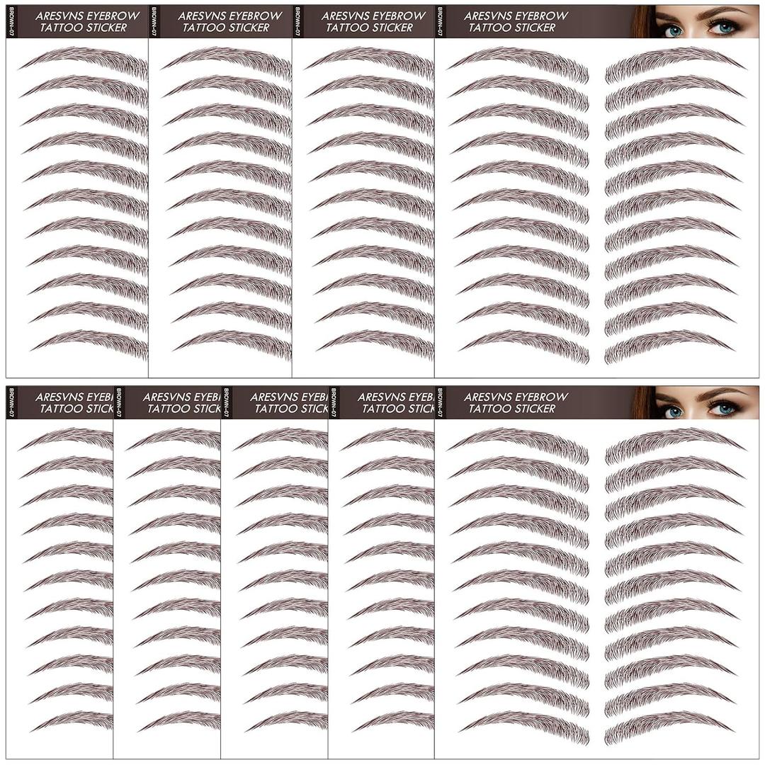 Aresvns Eyebrow Tattoo 99 Pairs,Reddish brown waterproof eyebrow tattoo sticker
