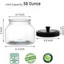 3 x AVLA 3 Pack Glass Jars with Metal Lid, 58 OZ Clear Round Cookie Candy Jar, Food Storage Container with Black Lid, Empty Canister Set for Kitchen Counter, Pasta, Dog Treat, Snack