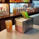 BARsics Stainless Steel Bar Caddy Holder with 2 Compartments for Napkins, Accessories