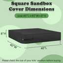 Kasla Sandbox Cover, Square Sandbox Cover Waterproof, Outdoor Toddler's Large Sand Box Covers for Sand Protection (Black, 40" L40" W8" H)