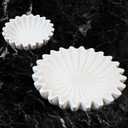S-SNAIL-OO 1-Pack Handcrafted Marble Ruffle Bowl - 6 inches, Decorative Ruffle Bowl, Fruit Antique Scallop Bowl Decorative for Fruits, Keys, Jewelry, Housewarming Wedding Gifts (6")