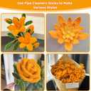 300Pieces Sunflower Color Pipe Cleaners with 20Pieces Flower Stems, Pipe Cleaner Crafts for DIY Art and Craft Projects Creative Gift Party Decorations, Chenille Stems