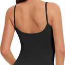OMKAGI Halter Workout Tank Tops for Women Built in Bra Cute Layer Longline Sports Bras (Black, M)