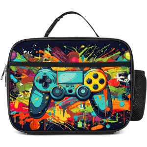 Game Lunch Box Insulated Reusable Lunch Bag Tote Cooler for Women Men Boy Girl School Work Office Picnic