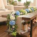 Valery Madelyn 9FT Hydrangeas Spring Summer Flower Garland for Mantle Decor