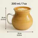 Turkish Tea Glasses  Striped Borosilicate Glass Mugs Set of 6 (200 ml / 7 oz)  Heat Resistant Glass Tea Cups  Curved Design Coffee Mugs  Dishwasher Safe