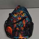 FyLybois Owl Sling Bag for Women Crossbody Backpack Lightweight Chest Daypack Fashion Shoulder Bags for Travel Hiking Biking (Green)