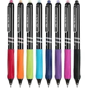 Mr. Pen Retractable Gel Pens, 8 Pack, Vibrant Barrels, Fast Dry, Colorful Ink Gel Pens Fine Point 0.7mm