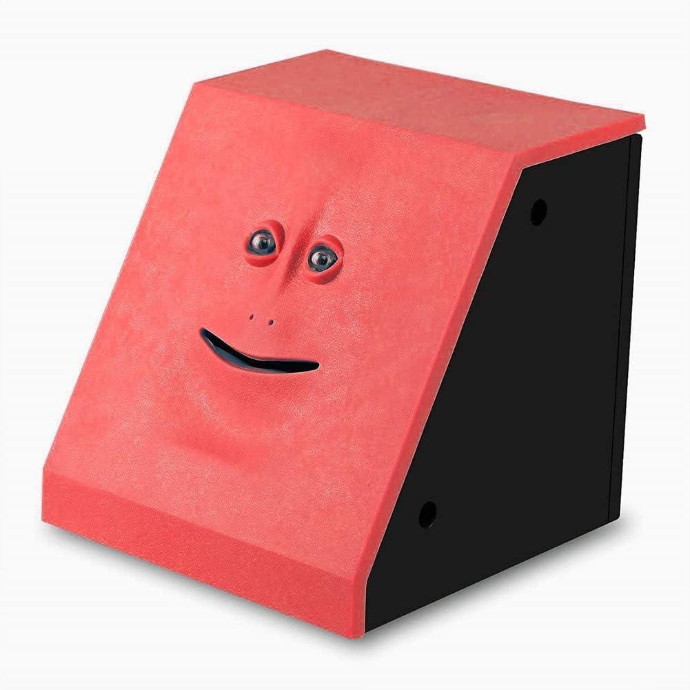 Youngine Novelty Face Bank Coin Eating Savings Bank Money Saving Collection Piggy Bank (Red)