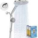 Dual Filtered Rain Shower Head Combo, Handheld Shower Head with Adjustable Bar - Rainfall Shower Head And Showerhead with Filter for Hard Water - Removes Chlorine (Premium Chrome)