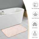 Bath Mats 36x24 Non-Slip Absorbent Bathroom Rug, Quick Dry Machine Washable Shower Tub Mat with Rubber Backing, Soft Floor Carpet for Bathroom Decor Wave White