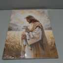 OTOSTAR Jesus and Lamb Christian Wall Art Canvas Prints - Jesus Saves the Lost Lamb Christian Canvas Wall Art for Prayer Room Baptism Serenity Prayer Church Decor - 12 x 16 Inch