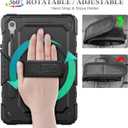 SEYMAC stock Case for Samsung Galaxy Tab S10 Lite / S10 FE / S9 FE 5G / S9 Tablet Case 10.9''/ 11'' Protective with Screen Protector, Pen Holder, 360 Rotate Stand, Hand Strap, Shoulder Strap, Black1