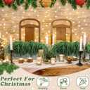 Weysat 2 Pack Artificial Christmas Norfolk Pine with Rustic Wooden Pot Realistic Norfolk Faux Greenery Pine Stems Christmas Fake Cedar Stems for Xmas Home New Year Winter(16.14 x 3.7 x 8.66 Inch)