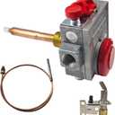 110-326 Gas Water Heater Valve,Natural Gas Water Heater Thermostat, Water Heater Replacement Parts Gas Control Valve with 3.8" Shank, 2.2" W.C,Copper Probe (Replacement Parts Kit)