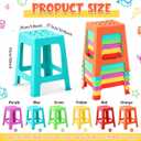 Leinuosen 6 Pcs Plastic Stool for Classroom 18 Inch Stackable School Stools Modern Portable Nesting Chair for Kids Students Classroom School Home Office (Bright)