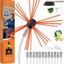 Bluesea 39 Feet Chimney Sweep Kit, Ergonomic Chimney Cleaning System with Strong Brush, Extends Up to 39 Feet, Includes 12 Flexible Chimney Rods