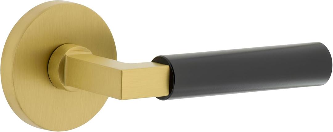 Viaggio 603088 Single Dummy Circolo Rosette Contempo Smooth Lever, Satin Brass/Satin Black